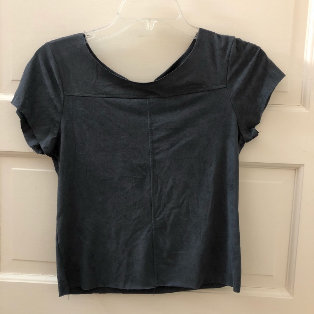 Suede grey short sleeve, size XS